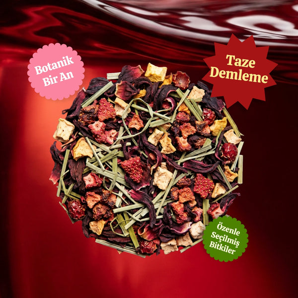 Strawberry Hibiscus Tea - Çilekli Hibiskus Bitki Çayı 40 g