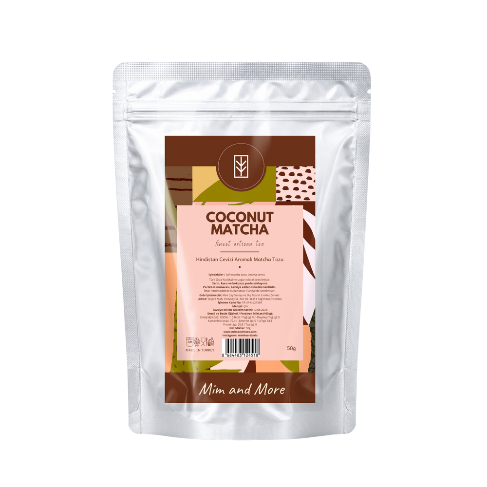 Coconut Matcha – Hindistan Cevizi Aromalı Ceremonial Grade Matcha Tozu 50 g