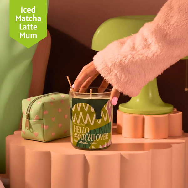 Iced Matcha Latte Mum | Doğal Soya Balmumu Jel Mum – Çevre Dostu Dekoratif Mum 250 g
