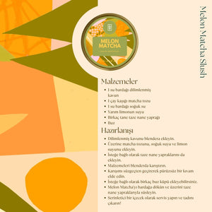 Melon Matcha – Kavun Aromalı Ceremonial Grade Matcha Tozu 50 g
