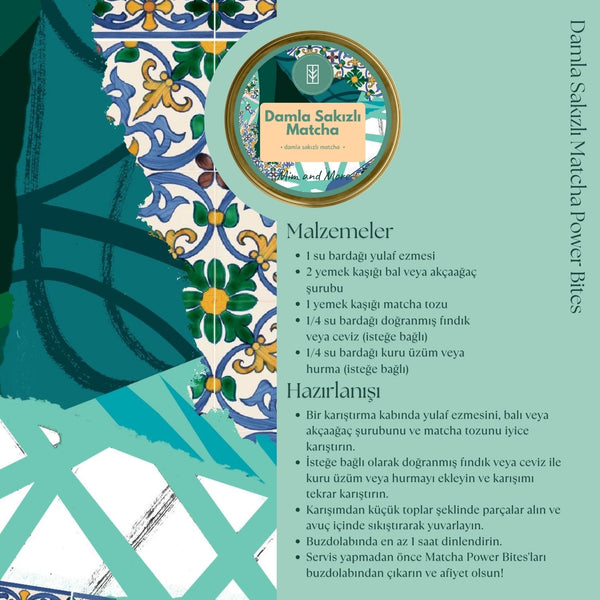 Mastic Gum Matcha – Damla Sakızı Aromalı Ceremonial Grade Matcha Tozu 100 g