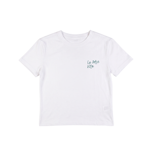 La Dolce Vita Baskılı Unisex Oversize Tişört – Modal Kumaş, Hafif ve Rahat T-Shirt