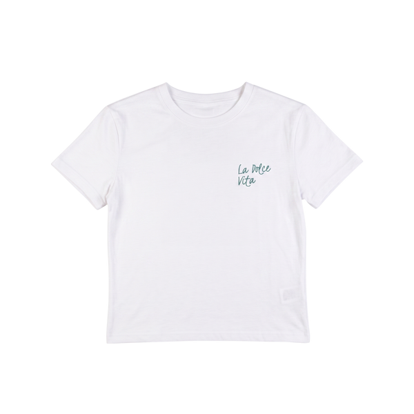 La Dolce Vita Baskılı Unisex Oversize Tişört – Modal Kumaş, Hafif ve Rahat T-Shirt