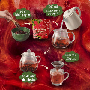 Strawberry Hibiscus Tea - Çilekli Hibiskus Bitki Çayı 40 g