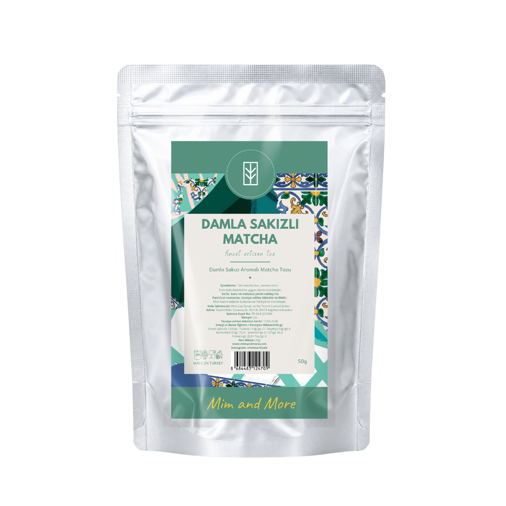 Mastic Gum Matcha – Damla Sakızı Aromalı Ceremonial Grade Matcha Tozu 50 g