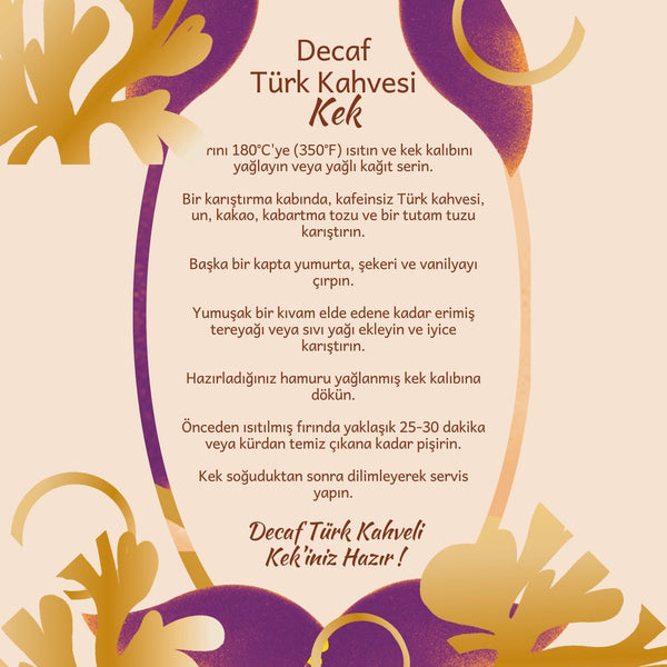 Decaf Turkish Coffee - Kafeinsiz Türk Kahvesi, 150 gr
