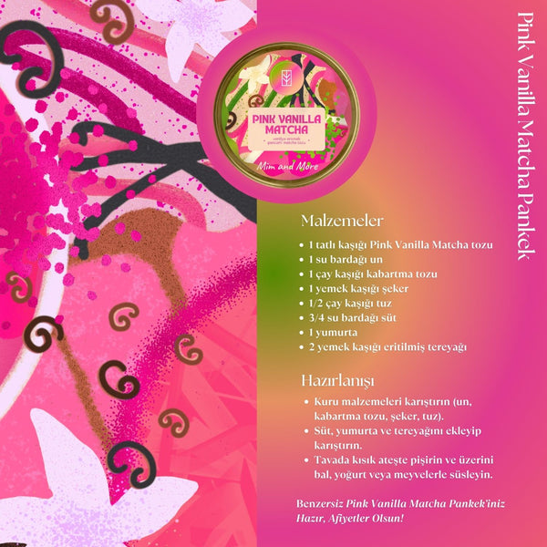 Pink Vanilla Matcha – Vanilya Aromalı Pink Matcha Tozu 50 g