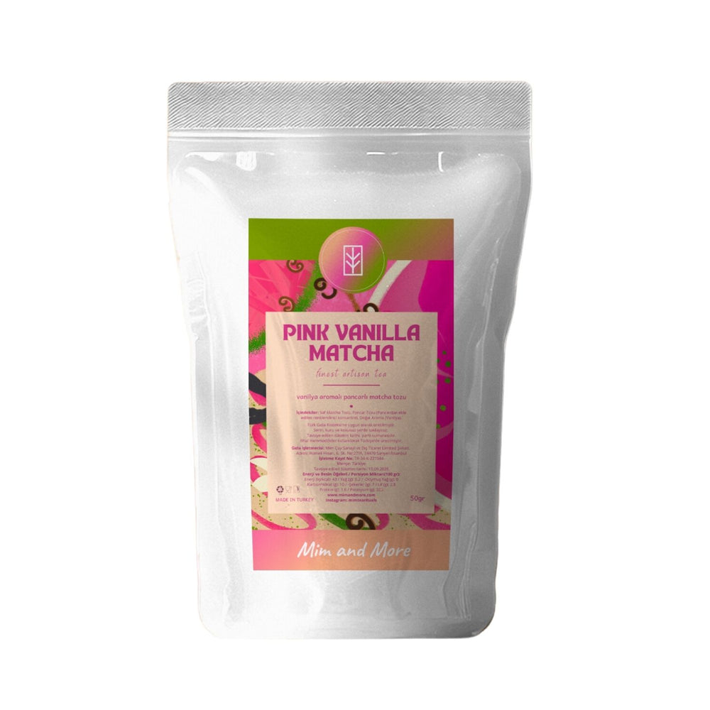 Pink Vanilla Matcha – Vanilya Aromalı Pink Matcha Tozu 50 g