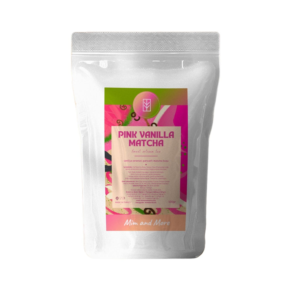 Pink Vanilla Matcha – Vanilya Aromalı Pink Matcha Tozu 100 g