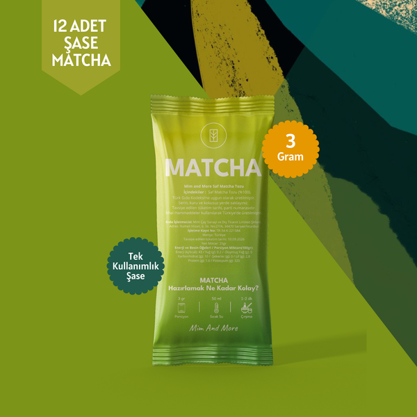 Saf Matcha Tekli Şase – 12 Günlük Özel Paket, 12x3 g