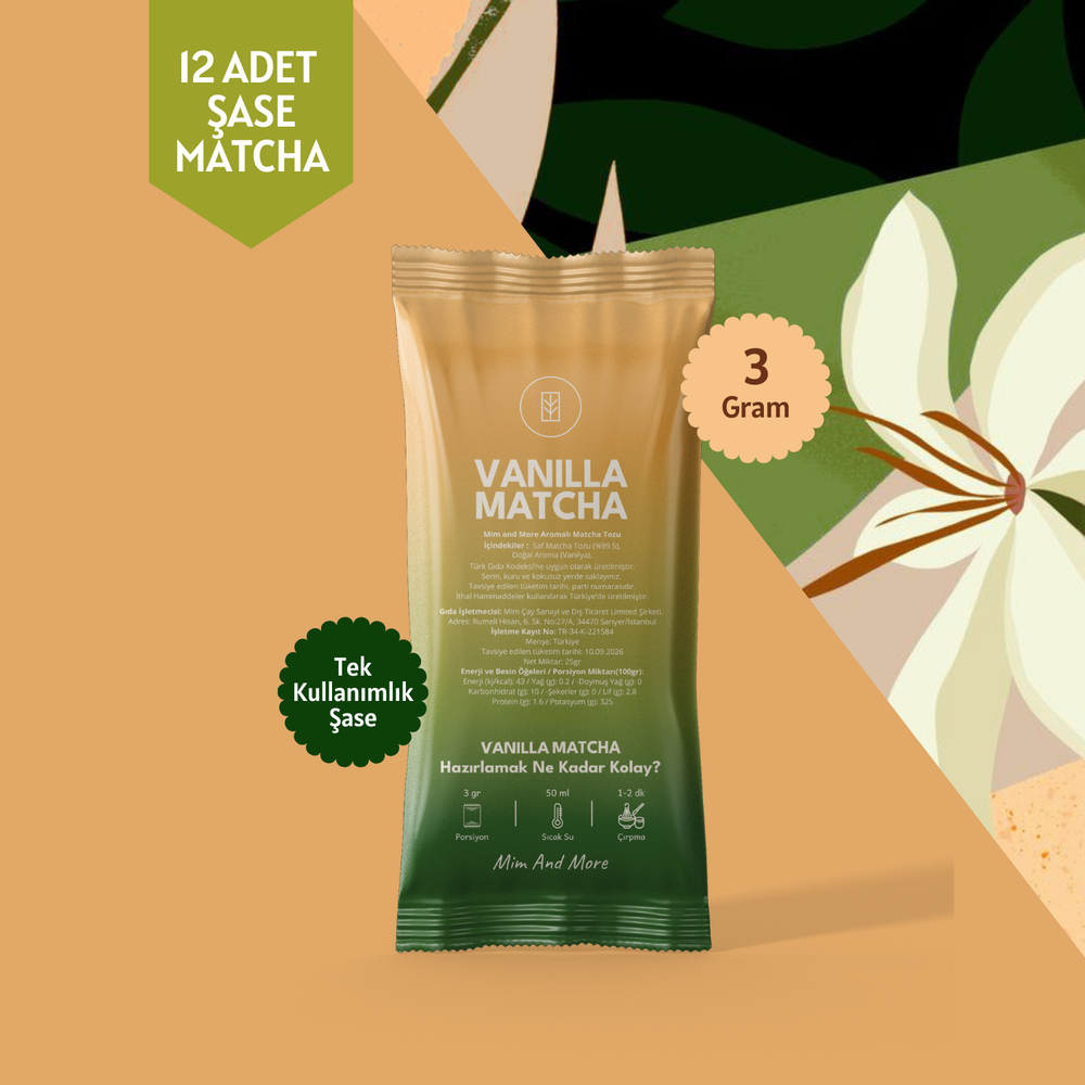 Vanilla Matcha Tekli Şase – 12 Günlük Özel Paket, 12x3 g