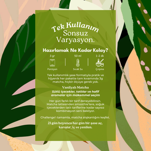Vanilla Matcha Tekli Şase – 12 Günlük Özel Paket, 12x3 g