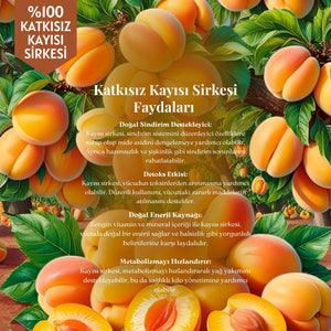 Kayısı Sirkesi - Doğal Fermantasyon, %100 Doğal, Katkısız, 250 ml