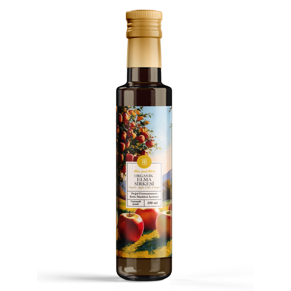 Elma Sirkesi - Organik, Doğal Fermantasyon, %100 Doğal, Katkısız, 250 ml