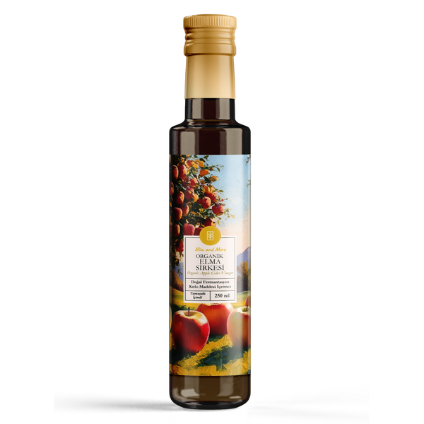 Elma Sirkesi - Organik, Doğal Fermantasyon, %100 Doğal, Katkısız, 250 ml