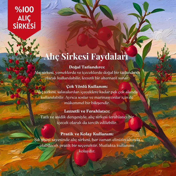 Alıç Sirkesi - Doğal Fermantasyon, %100 Doğal, Katkısız, 250 ml