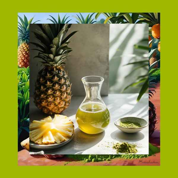 Matcha & Ananas Sirkesi - Organik, Doğal Fermantasyon, %100 Doğal, Katkısız, 250 ml