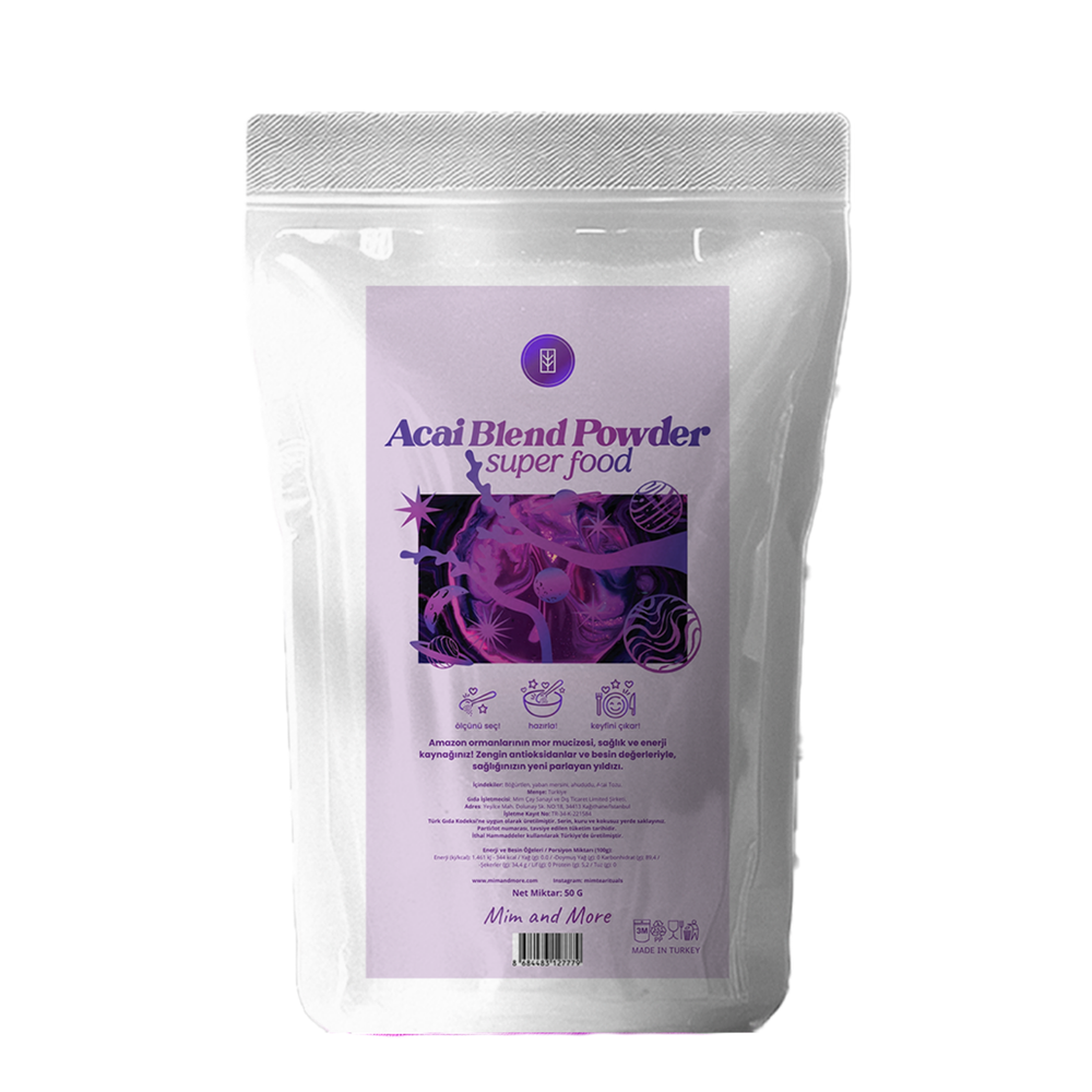 Doğal Acai Tozu - Superfood Acai Blend Powder, 50 gr