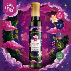 Beauty Sirke – Üzüm, Gül ve Kuşburnu Özlü, %100 Doğal, Katkısız Sirke, 250 ml