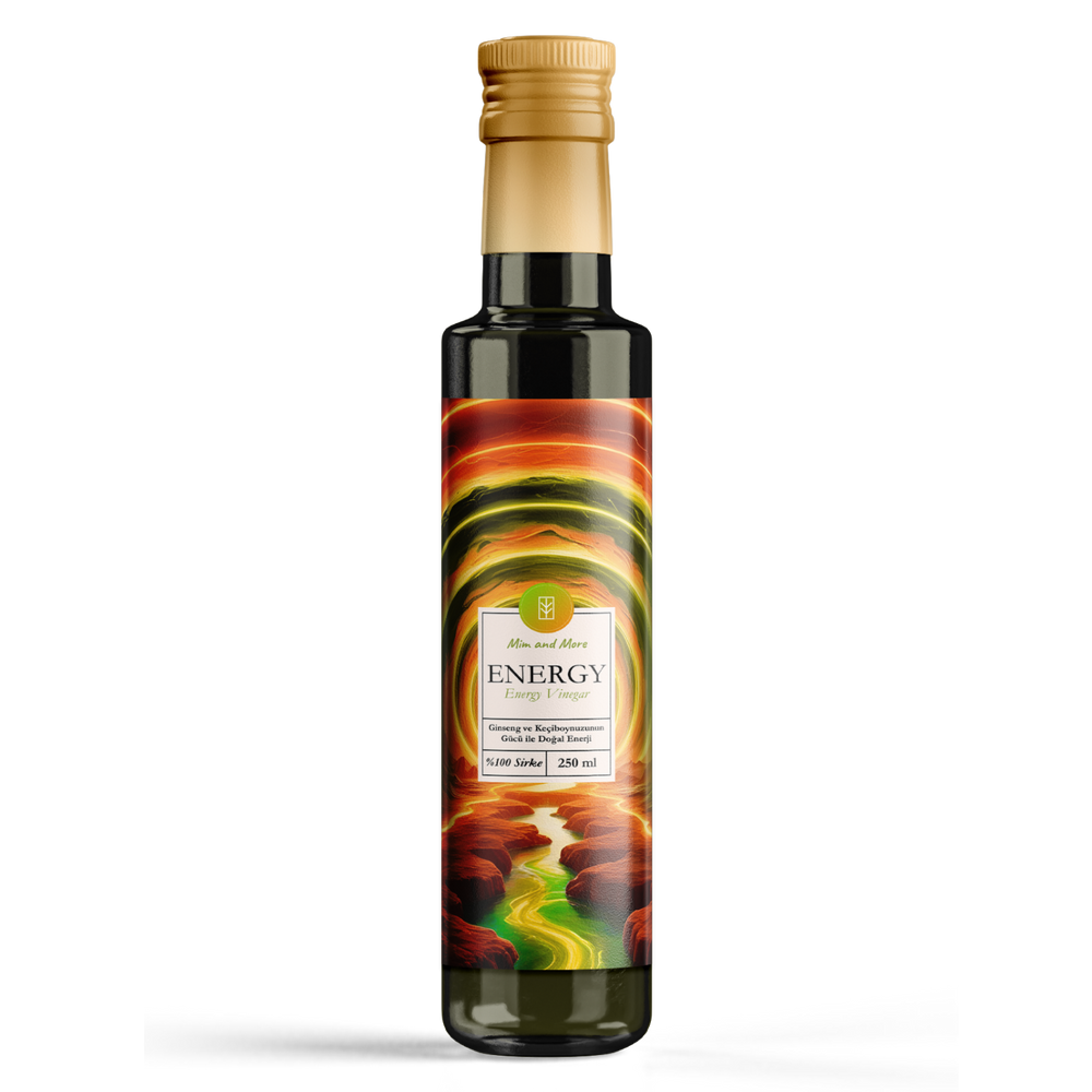 Energy Sirke - Ginseng ve Keçiboynuzlu, %100 Doğal, Enerji Sirkesi, 250 Gr