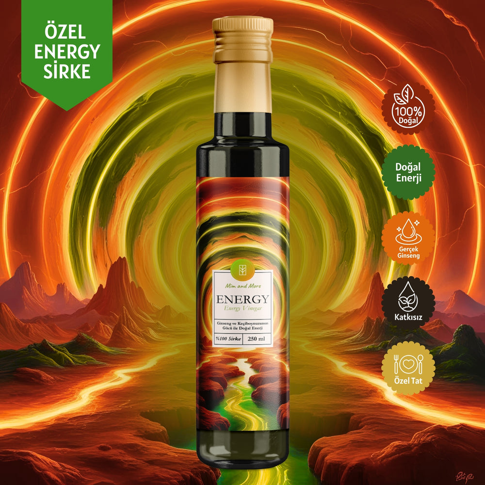 Energy Sirke - Ginseng ve Keçiboynuzlu, %100 Doğal, Enerji Sirkesi, 250 Gr