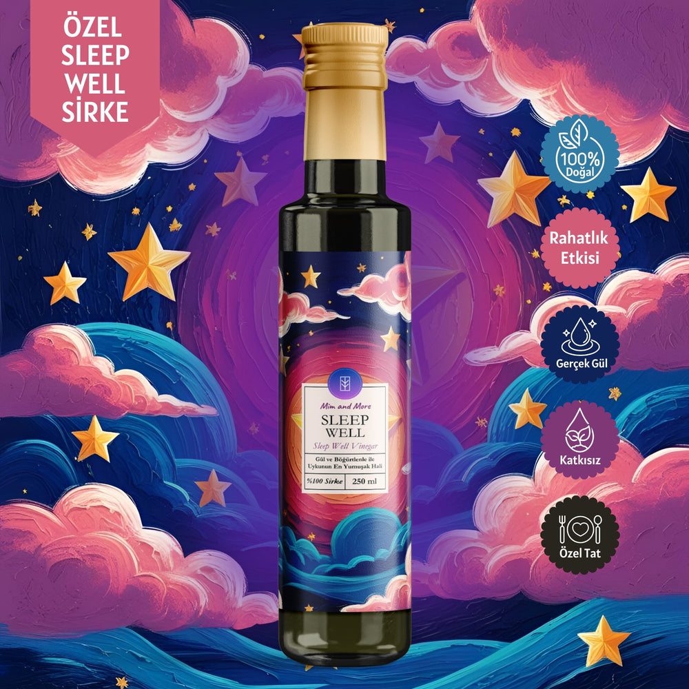 Sleep Well Sirke – Gül ve Böğürtlen Özlü, %100 Doğal, Katkısız Gece Sirkesi, 250 ml