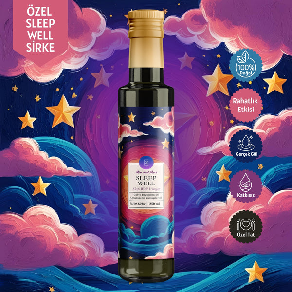 Sleep Well Sirke – Gül ve Böğürtlen Özlü, %100 Doğal, Katkısız Gece Sirkesi, 250 ml