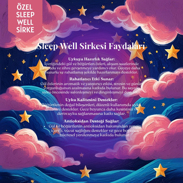 Sleep Well Sirke – Gül ve Böğürtlen Özlü, %100 Doğal, Katkısız Gece Sirkesi, 250 ml
