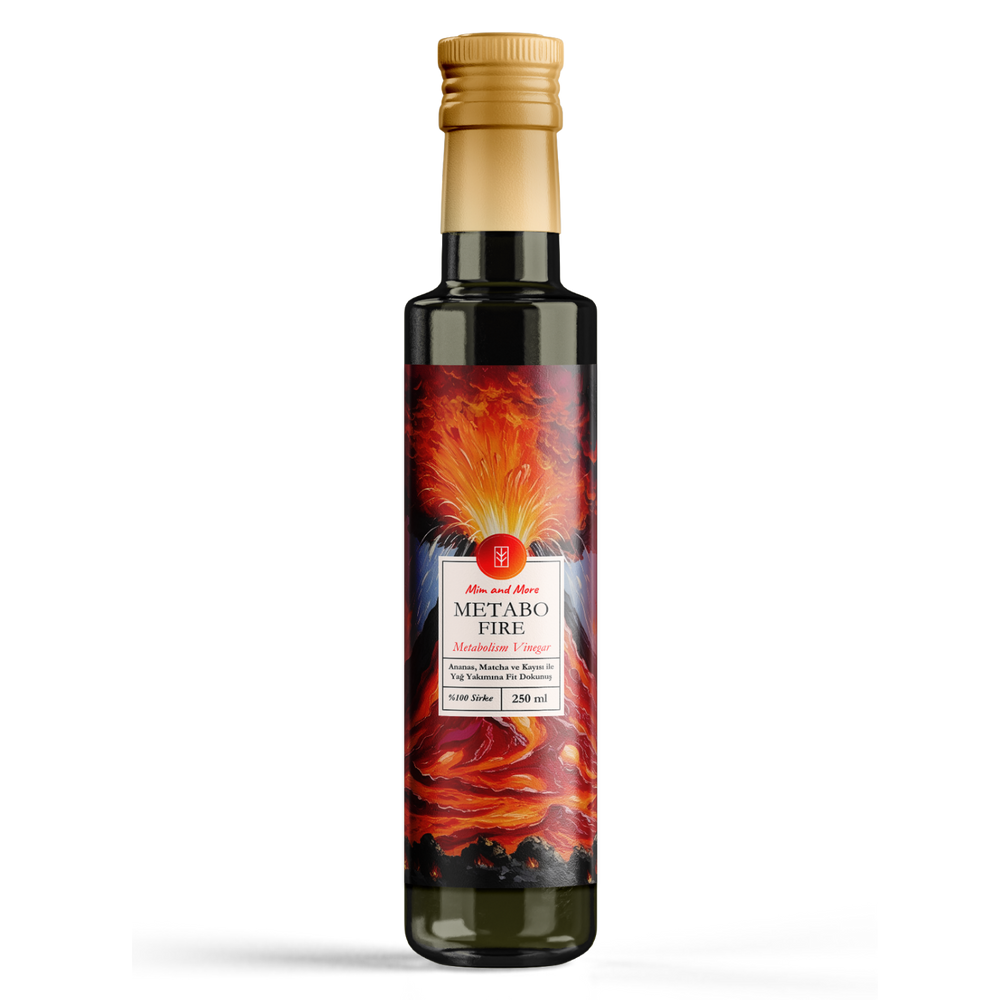 Metabo Fire Sirke – Ananas, Matcha ve Kayısı Özlü %100 Doğal Metabolizma Destekleyici Sirke, 250 ml