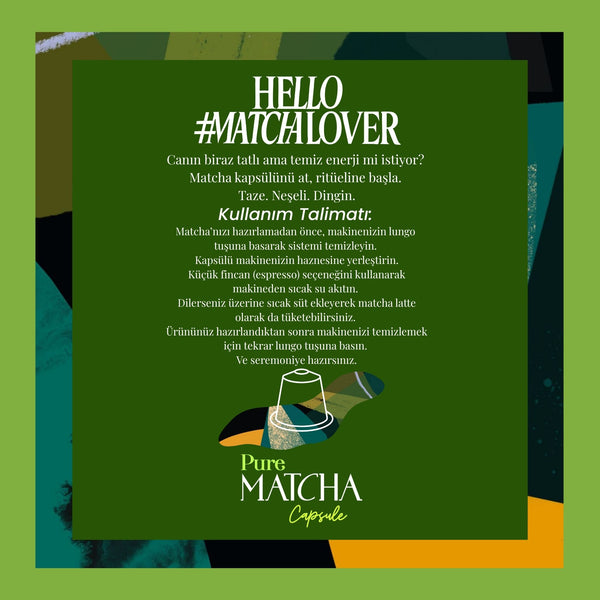 Pure Matcha Kapsül – Nespresso Uyumlu Saf Matcha Tozu, 10'lu Paket