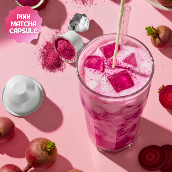 Pink Matcha Kapsül – Nespresso Uyumlu Pembe Superfood Matcha Tozu, 10'lu Paket