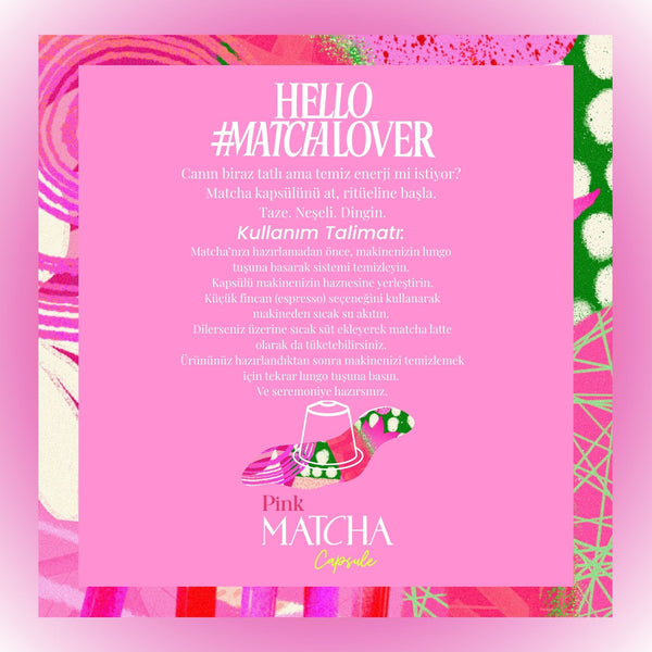 Pink Matcha Kapsül – Nespresso Uyumlu Pembe Superfood Matcha Tozu, 10'lu Paket