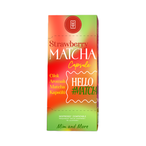 Strawberry Matcha Kapsül - Nespresso Uyumlu, Çilek Aromalı Matcha Tozu, 10'lu Paket