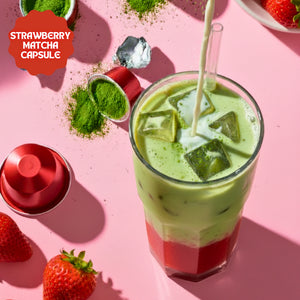 Strawberry Matcha Kapsül - Nespresso Uyumlu, Çilek Aromalı Matcha Tozu, 10'lu Paket
