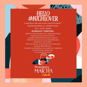Strawberry Matcha Kapsül - Nespresso Uyumlu, Çilek Aromalı Matcha Tozu, 10'lu Paket
