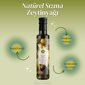 Saf Natürel Sızma Zeytinyağı 250 ml — Soğuk Sıkım, %100 Doğal Zeytinyağı, 250 ml
