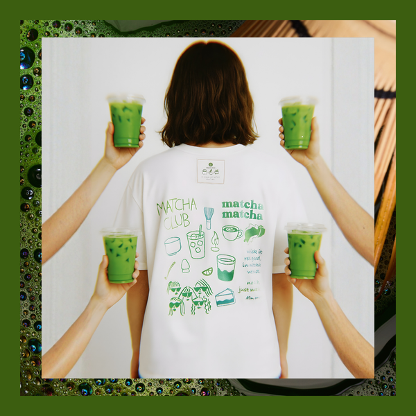 Matcha Matcha Baskılı Unisex Oversize Tişört – Modal Kumaş, Hafif ve Rahat T-Shirt