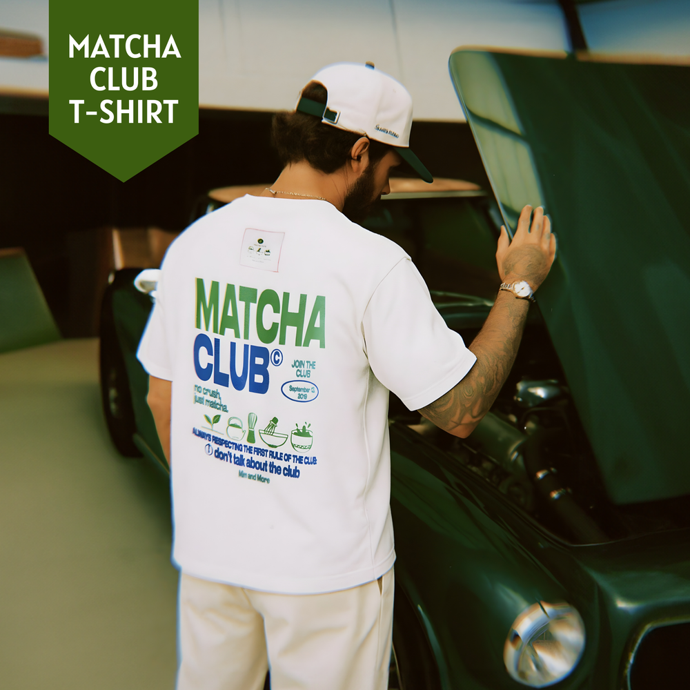 Matcha Club Baskılı Unisex Oversize Tişört – Modal Kumaş, Hafif ve Rahat T-Shirt