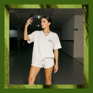 Matcha Club Baskılı Unisex Oversize Tişört – Modal Kumaş, Hafif ve Rahat T-Shirt