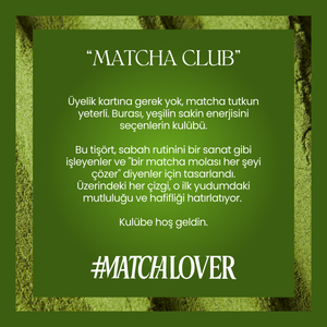 Matcha Club Baskılı Unisex Oversize Tişört – Modal Kumaş, Hafif ve Rahat T-Shirt