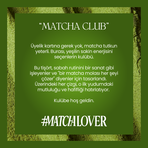 Matcha Club Baskılı Unisex Oversize Tişört – Modal Kumaş, Hafif ve Rahat T-Shirt