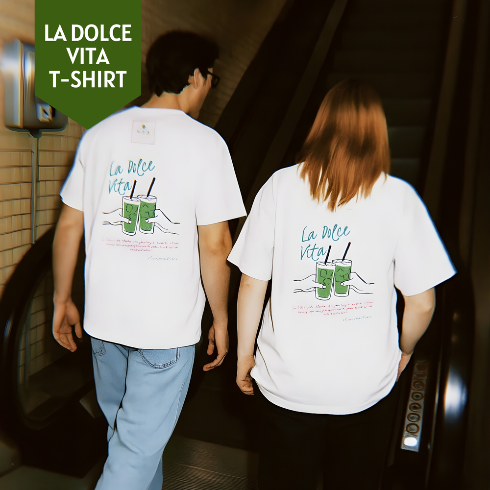 La Dolce Vita Baskılı Unisex Oversize Tişört – Modal Kumaş, Hafif ve Rahat T-Shirt