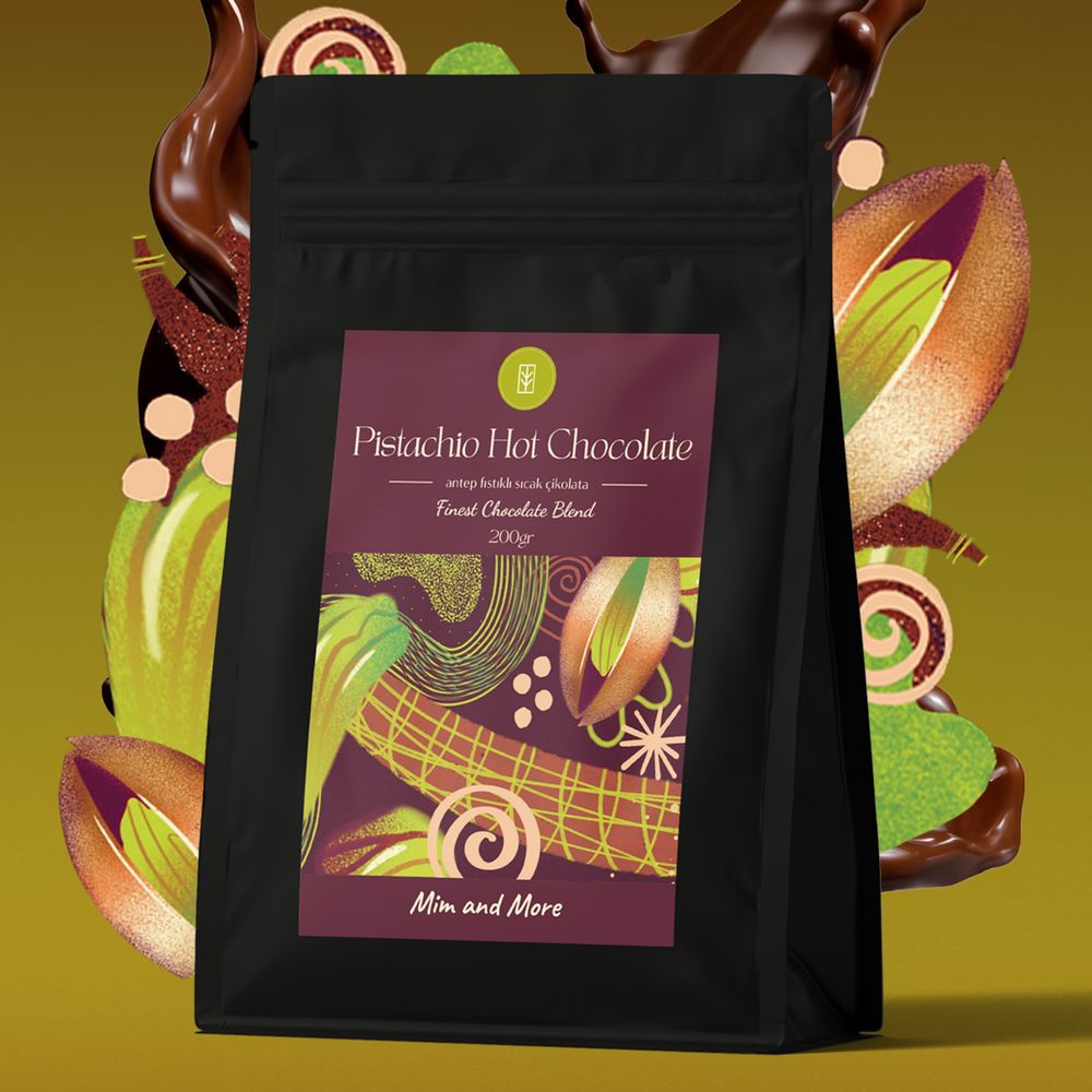 Pistachio Hot Chocolate – Antep Fıstıklı Sıcak Çikolata Tozu, Yoğun Lezzet, 200 g