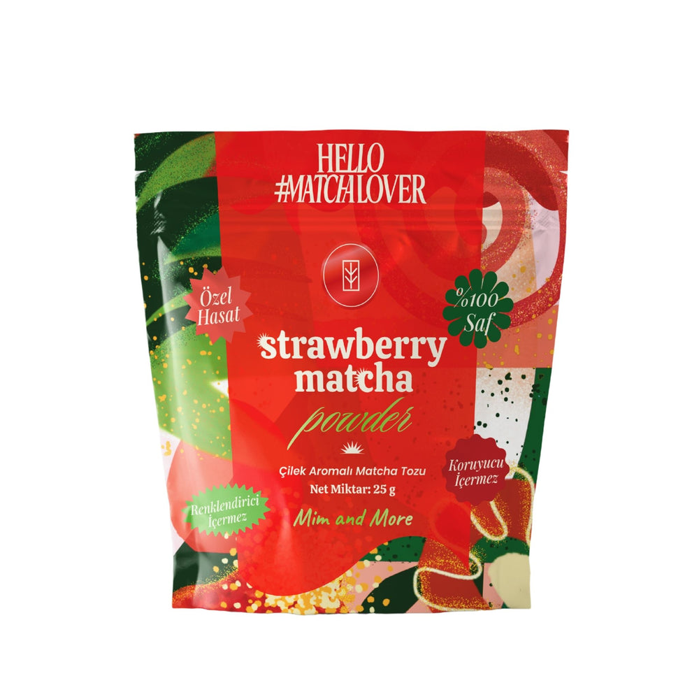 Strawberry Matcha Powder - Çilek Aromalı Matcha Tozu Doypack, 25 g