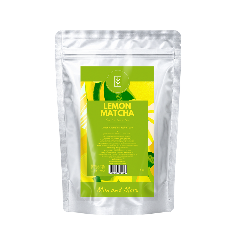 Lemon Matcha – Limon Aromalı Ceremonial Grade Matcha Tozu 50 g