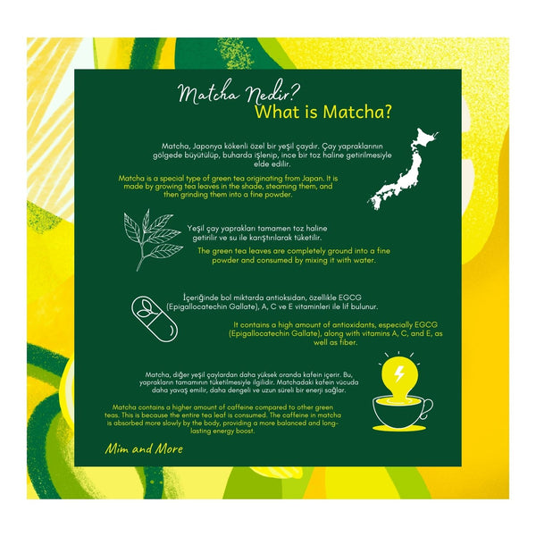 Lemon Matcha – Limon Aromalı Ceremonial Grade Matcha Tozu 100 g