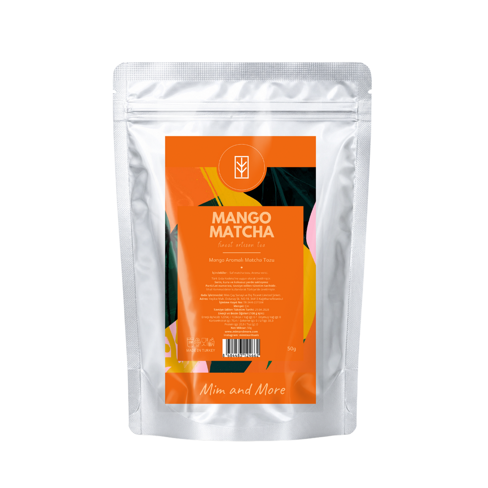 Mango Matcha – Mango Aromalı Ceremonial Grade Matcha Tozu 50 g