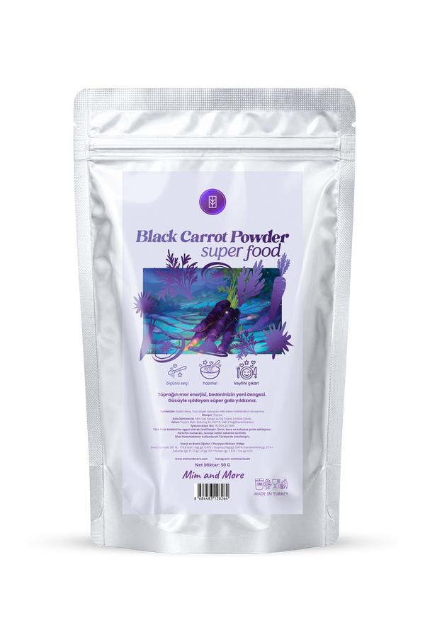 Doğal Mor Havuç Tozu – %100 Saf Black Carrot Powder 50 g