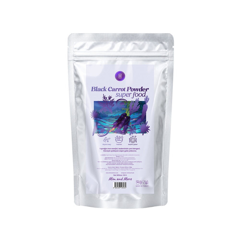 Doğal Mor Havuç Tozu – %100 Saf Black Carrot Powder 50 g