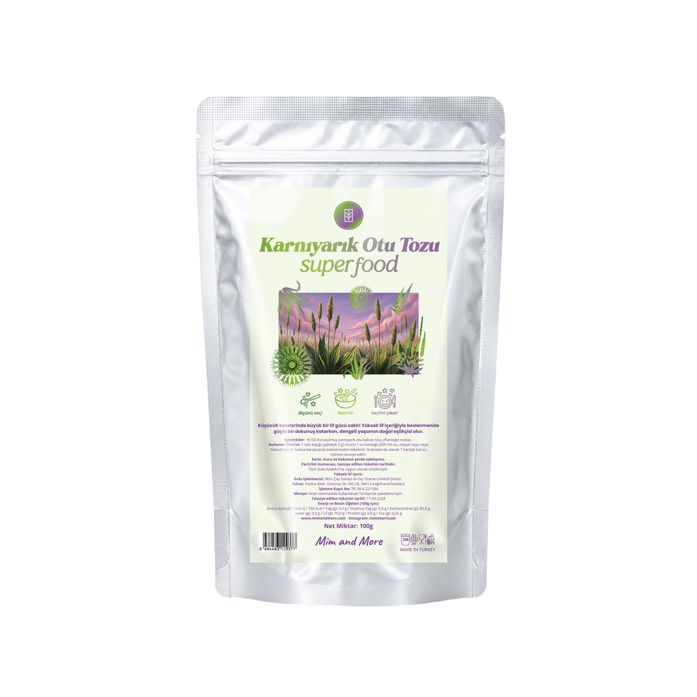 Doğal Karnıyarık Otu Tozu – %100 Saf Psyllium Powder 100 g